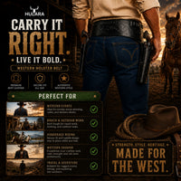 Hulara Western Gun Belt with Holsters for Heritage Rough Rider| Cowboy Holster Belt|Revolver Holster with Belt Full Grain Buff Leather Available in .22/.38/.44 Calibers