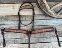 Hulara Top Grain Buff Leather Western Bridle and Breast Collar Set Tooled Headstall and Horse Breastcollar Western Tack Set Horse Breast Collar Western Bridle Sets Horse Headstall and Breast Collar - 4