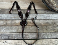 Hulara Top Grain Buff Leather Western Bridle and Breast Collar Set Tooled Headstall and Horse Breastcollar Western Tack Set Horse Breast Collar Western Bridle Sets Horse Headstall and Breast Collar - 5