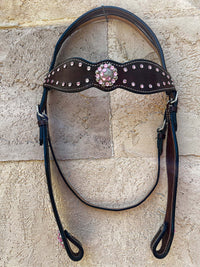 Hulara Top Grain Buff Leather Western Bridle and Breast Collar Set Tooled Headstall and Horse Breastcollar Western Tack Set Horse Breast Collar Western Bridle Sets Horse Headstall and Breast Collar - 6