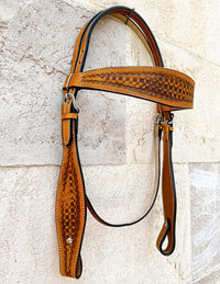 Hulara Top Grain Buff Leather Western Bridle and Breast Collar Set Tooled Headstall and Horse Breastcollar Western Tack Set Horse Breast Collar Western Bridle Sets Horse Headstall and Breast Collar - 4