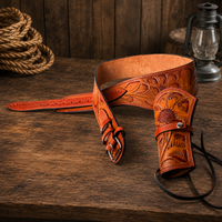 Hulara Leather Western Gun Holster Belt Full Grain Buff  Heritage Rough Rider Gun Belt Cowboy Holster Ruger Wrangler Holster|Revolver Holster with Belt  Available in 22/38/44 Caliber