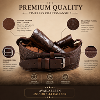 Hulara Western Gun Belt with Holsters for Heritage Rough Rider| Cowboy Holster Belt|Revolver Holster with Belt Full Grain Buff Leather Available in .22/.38/.44 Calibers