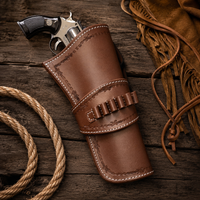 Hulara Leather Western Gun Holster for .22 Caliber Revolver – Fits 4" to 6" Barrel – Cowboy Style Belt Holster for Heritage Rough Rider