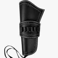 Hulara Black Leather Western Gun Holster / Ammo Holster – .22 .38 .44 Family