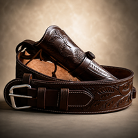 Hulara Western Gun Belt with Holsters for Heritage Rough Rider| Cowboy Holster Belt|Revolver Holster with Belt Full Grain Buff Leather Available in .22/.38/.44 Calibers
