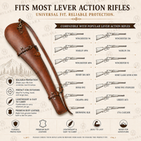 Hulara 33" Leather Rifle Scabbard Lever Action – Western Handmade Gun Case | Full Grain Leather Rifle Case | Fits Winchester, Marlin, Henry 16-24 Inch Barrel | Saddle & ATV Mount