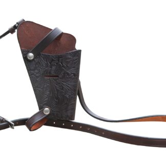 Hulara Western Shoulder Holster Cowboy Buff Leather for Glock 1911 Holster Right Hand Gun Holster Craved Concealed Carry Pistol Holster for Handguns 9mm Gun Shoulder Sling Holster